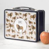 ジャングパーソナライズされたルライオン動物のパターン メタルランチボックス (インサイチュ)