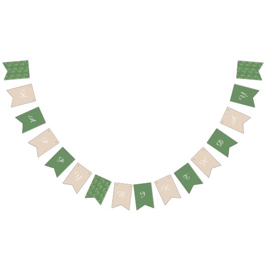 ジャングモダンル自然ントーンハッピーバースデー バンティングフラッグ (全)