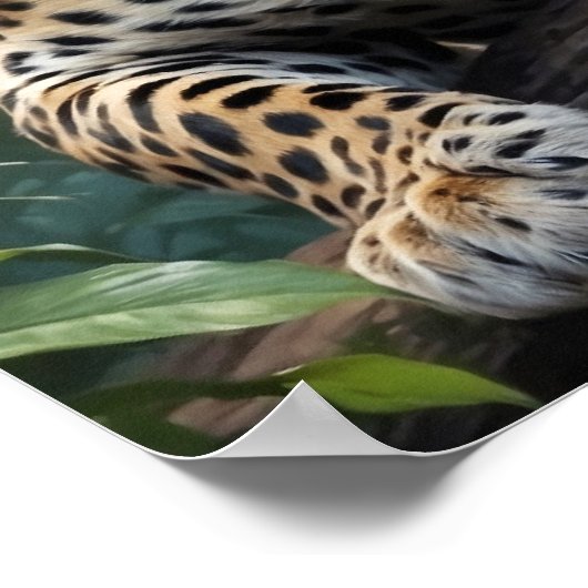 ジャングユニークル・アニマルアートに登場するヒョウ ポスター (角)