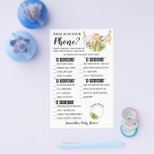 ジャングルあなたの電話に何がベビーシャワーゲームカード チラシ (シングル)