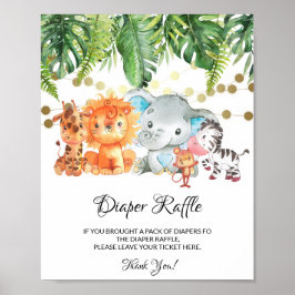 ジャングルおむつラッフルサイン ポスター