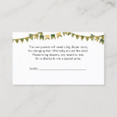 ジャングルおむつラッフル赤ちゃんシャワー囲いカード 名刺 (裏面)