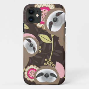 ジャングルから覗く茶色いナマケモノたち iPhone 11 ケース