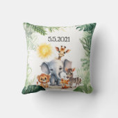 ジャングルかわいい赤ちゃん動物の子供の誕生日プレゼント子供部屋 クッション (裏面)
