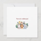 ジャングルかわいらしと野生動物lキリン誕生日 招待状 (裏面)