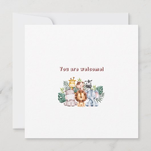 ジャングルかわいらしと野生動物lキリン誕生日 招待状 (裏面)