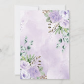 ジャングルかわいらし野生動物パープルフローラベビーガール サンキューカード (裏面)