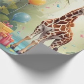 ジャングルでのキリン&ギフト |折り返し紙 ラッピングペーパー (角)