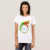 ジャングルでの休日と美しい色彩のコンゴウインコ Tシャツ (正面フル)