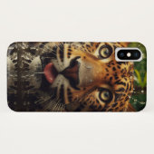 ジャングルで水をラッピングしながらヒョウが動く Case-Mate iPhoneケース (裏面(横))