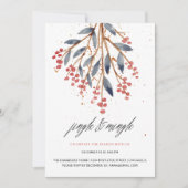 ジャングルとクリスマスグリーンとレッドベリーを混ぜる 招待状 (正面)