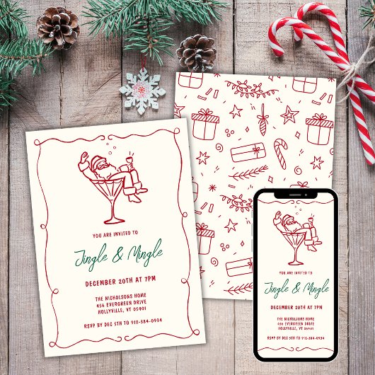 ジャングルとミングルお洒落サンタクリスマスパーティー 招待状