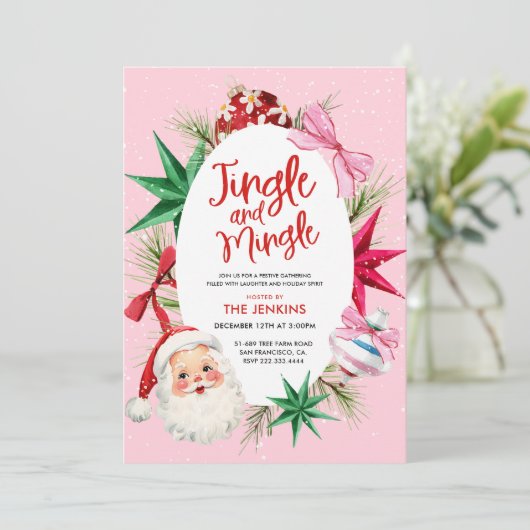 ジャングルとミングルのカラフルクリスマスパーティー 招待状 (スタンド正面)
