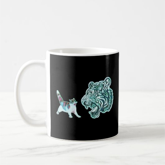 ジャングルと動物の王タイガー コーヒーマグカップ (左)