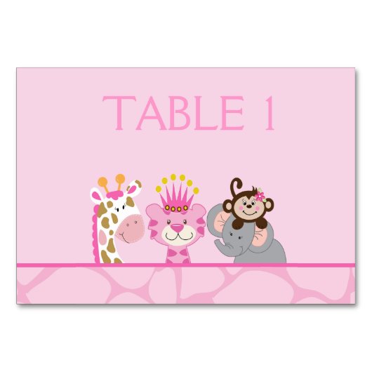 ジャングルと友人のクイーンCustomizedTableカード テーブルナンバー (正面)