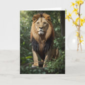 ジャングルにライオンを押し込む |カード カード (黄色い花)