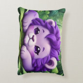 ジャングルに咲く紫の獅子の子 アクセントクッション (裏面(縦))