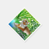 ジャングルに平和な若いタイガー紙ナプキンス スタンダードカクテルナプキン (角)