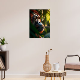 ジャングルに沈むオランウタン ポスター