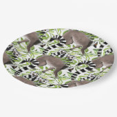 ジャングルに生息するリングや輪の尾を持つマダガスカルのレムルス ペーパープレート (アングル)