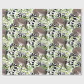 ジャングルに生息するリングや輪の尾を持つマダガスカルのレムルス ラッピングペーパー (フラット)