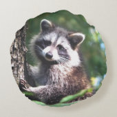 ジャングルに美しいアライグマ ラウンドクッション (裏面)