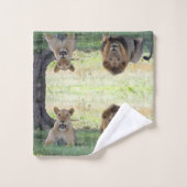 ジャングルに美しい野生のライオン バスタオルセット (ウォッシュタオル)