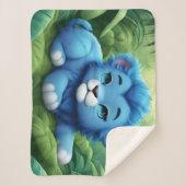 ジャングルに青いライオンの子 シェルパブランケット (正面)