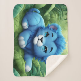 ジャングルに青いライオンの子 シェルパブランケット