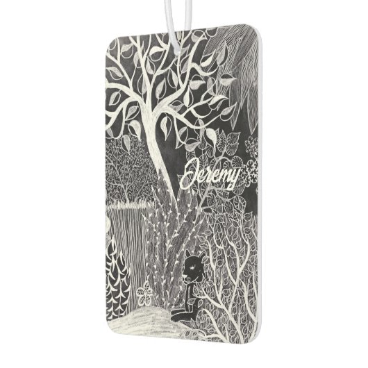 ジャングルに黒いヒョウ – 鉛筆スケッチ カーエアーフレッシュナー (左)