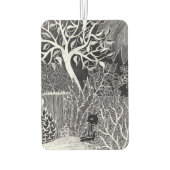 ジャングルに黒いヒョウ – 鉛筆スケッチ カーエアーフレッシュナー (裏面)