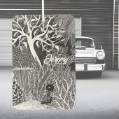 ジャングルに黒いヒョウ – 鉛筆スケッチ カーエアーフレッシュナー