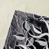 ジャングルに黒いヒョウ – 鉛筆スケッチ ビーチタオル (インサイチュ)