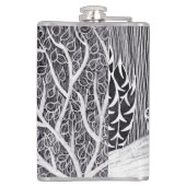 ジャングルに黒いヒョウ – 鉛筆スケッチ フラスク (裏面)