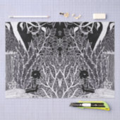 ジャングルに黒いヒョウ – 鉛筆スケッチ 薄葉紙 (クラフト)