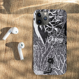 ジャングルに黒いヒョウ – 鉛筆スケッチ iPhone 11 PROケース