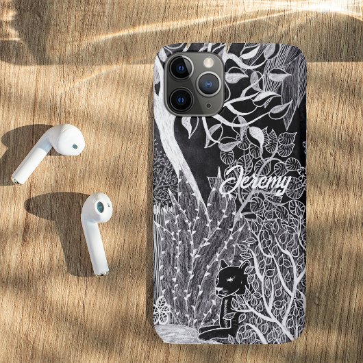 ジャングルに黒いヒョウ – 鉛筆スケッチ Case-Mate iPhoneケース