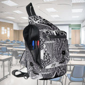 ジャングルに黒ヒョウ、手描き、カスタム スリングバッグ