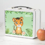 ジャングルのうかわいいハッピータイガー メタルランチボックス (インサイチュ)