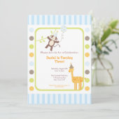 ジャングルのおもしろいの誕生日のパーティの招待状 招待状 (スタンド正面)