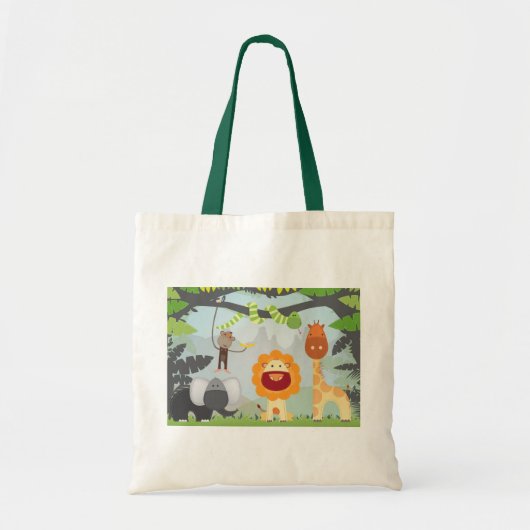 ジャングルのおもしろい トートバッグ (正面)