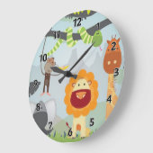 ジャングルのおもしろい ラージ壁時計 (傾斜)