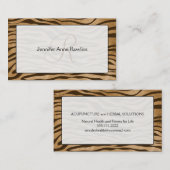 ジャングルのアニマルプリントのモノグラムのイニシャル 名刺 (正面/裏面)