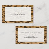 ジャングルのアニマルプリントのモノグラムのイニシャル 名刺 (正面/裏面)