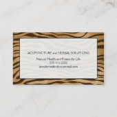 ジャングルのアニマルプリントのモノグラムのイニシャル 名刺 (裏面)