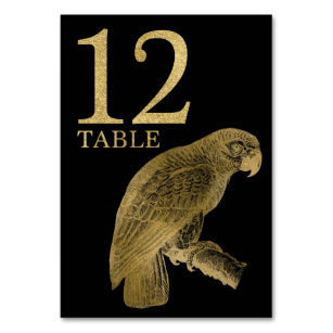 ジャングルのアフリカ動物のオウムのテーブル数カード12 テーブルナンバー