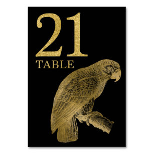 ジャングルのアフリカ動物のオウムのテーブル数カード21 テーブルナンバー
