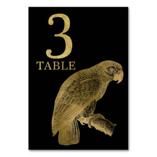 ジャングルのアフリカ動物のオウムのテーブル数カード3 テーブルナンバー
