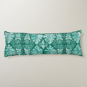ジャングルのイカットのハワイの緑の種族の熱帯 ボディピロー (裏面)