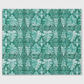 ジャングルのイカットのハワイの緑の種族の熱帯 ラッピングペーパー (フラット)